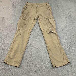 Carhartt Pants Mens 31x32‎ Beige Canvas Cargo Force Relaxed Fit Work Wear Adult